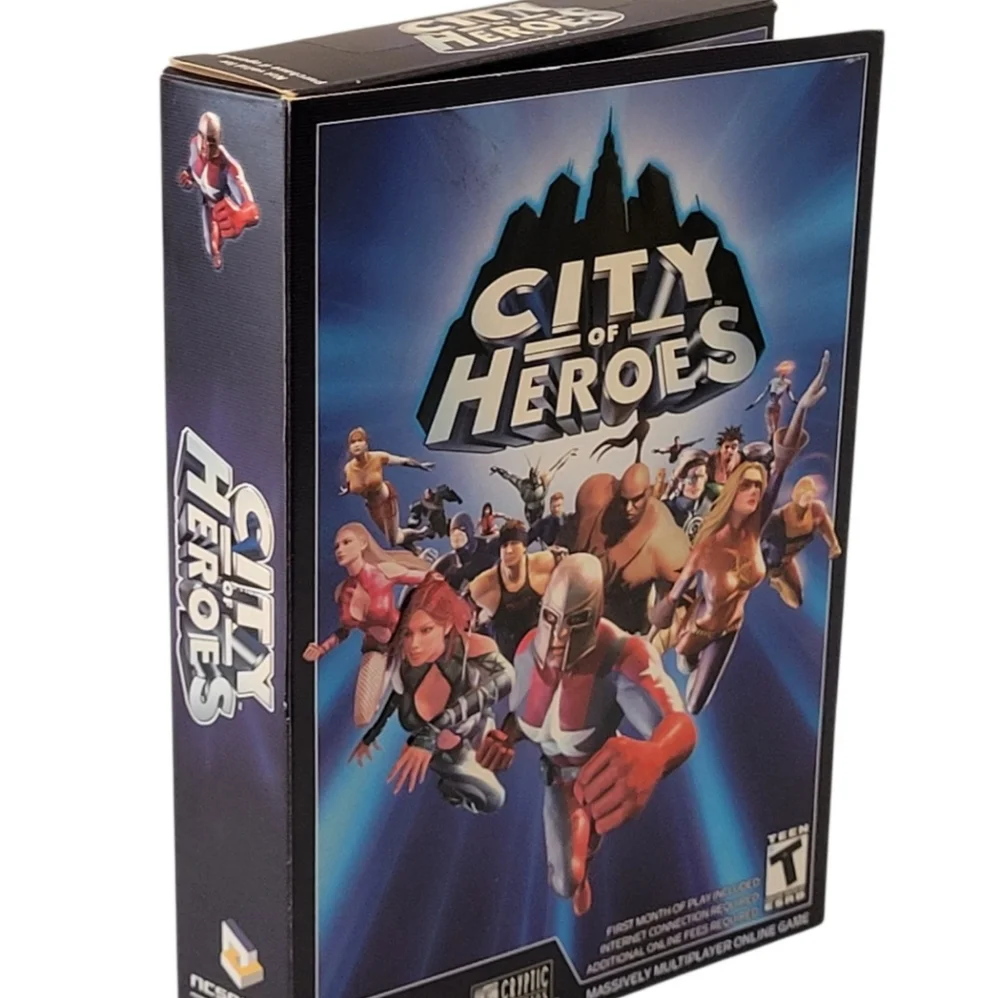City of Heroes (PC, 2004) 2-Disc Boxset Complete W/Inserts/Map/Game Manual Book/